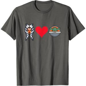 imageStar Wars The Mandalorian Ahsoka Tano Loves Grogu TShirtAsphalt Grey