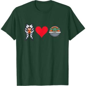 imageStar Wars The Mandalorian Ahsoka Tano Loves Grogu TShirtDark Green