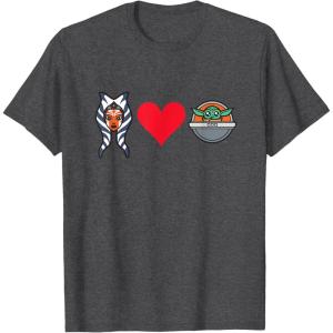 imageStar Wars The Mandalorian Ahsoka Tano Loves Grogu TShirtDark Heather Grey