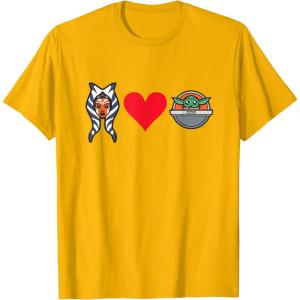 imageStar Wars The Mandalorian Ahsoka Tano Loves Grogu TShirtGolden Yellow