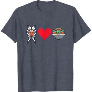 imageStar Wars The Mandalorian Ahsoka Tano Loves Grogu TShirtHeather Blue