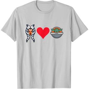 imageStar Wars The Mandalorian Ahsoka Tano Loves Grogu TShirtSilver Grey