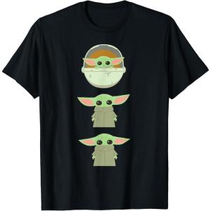 imageStar Wars The Mandalorian Grogu Trio Cartoon Poses TShirtBlack