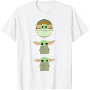 imageStar Wars The Mandalorian Grogu Trio Cartoon Poses TShirtWhite