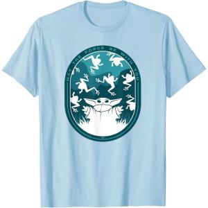 imageStar Wars The Mandalorian Grogu ampamp Frogs May the Force TShirtBaby Blue