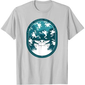 imageStar Wars The Mandalorian Grogu ampamp Frogs May the Force TShirtSilver Grey