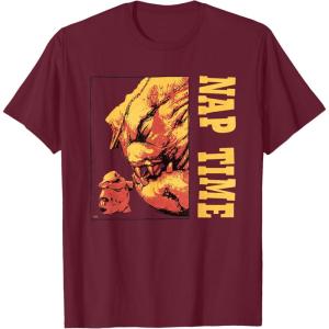 imageStar Wars The Mandalorian Grogu ampamp Rancor Nap Time TShirtBurgundy