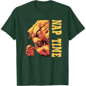imageStar Wars The Mandalorian Grogu ampamp Rancor Nap Time TShirtDark Green