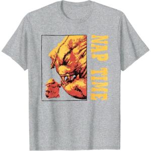 imageStar Wars The Mandalorian Grogu ampamp Rancor Nap Time TShirtHeather Grey