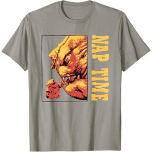 imageStar Wars The Mandalorian Grogu ampamp Rancor Nap Time TShirtSlate Grey