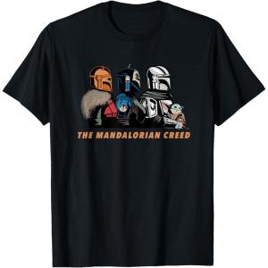 imageStar Wars The Mandalorian Season 3 Mandalorian Creed Grogu TShirtBlack