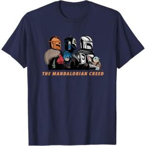imageStar Wars The Mandalorian Season 3 Mandalorian Creed Grogu TShirtNavy Blue