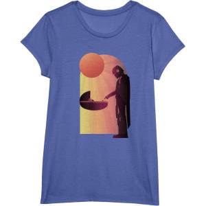 imageStar Wars The Mandalorian The Child Discovery Silhouette TShirtBright Blue Heather