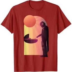 imageStar Wars The Mandalorian The Child Discovery Silhouette TShirtCranberry Red