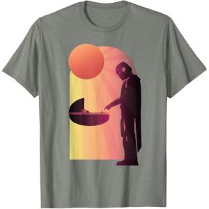 imageStar Wars The Mandalorian The Child Discovery Silhouette TShirtOlive Heather