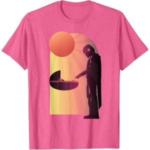 imageStar Wars The Mandalorian The Child Discovery Silhouette TShirtPink Heather