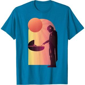 imageStar Wars The Mandalorian The Child Discovery Silhouette TShirtSapphire Blue