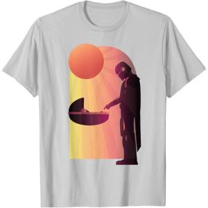 imageStar Wars The Mandalorian The Child Discovery Silhouette TShirtSilver Grey