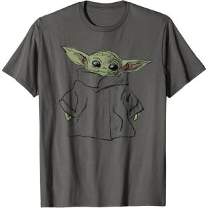 imageStar Wars The Mandalorian The Child Illustration TShirtAsphalt Grey