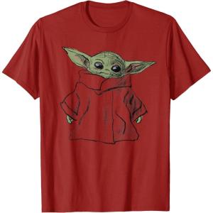 imageStar Wars The Mandalorian The Child Illustration TShirtCranberry Red