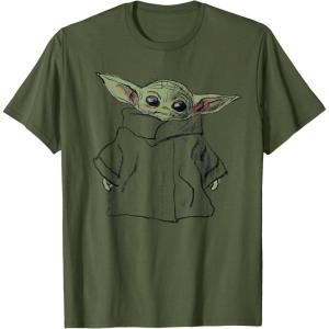 imageStar Wars The Mandalorian The Child Illustration TShirtOlive Green