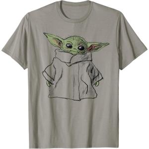 imageStar Wars The Mandalorian The Child Illustration TShirtSlate Grey