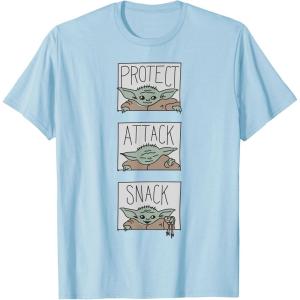 imageStar Wars The Mandalorian The Child Protect Attack Snack TShirtBaby Blue