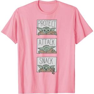 imageStar Wars The Mandalorian The Child Protect Attack Snack TShirtPink