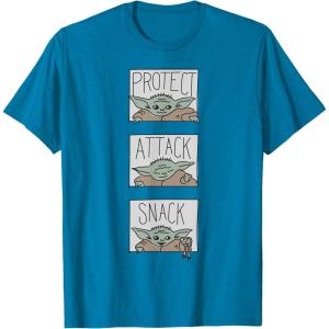 imageStar Wars The Mandalorian The Child Protect Attack Snack TShirtSapphire Blue