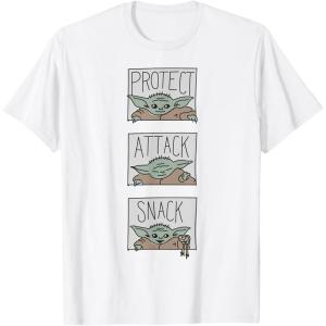 imageStar Wars The Mandalorian The Child Protect Attack Snack TShirtWhite
