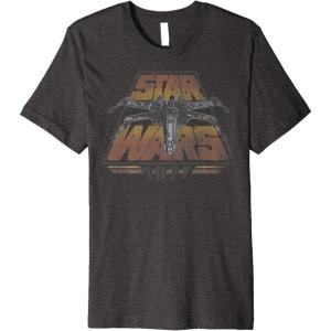 imageStar Wars XWing 1977 Vintage Retro Premium Graphic TShirt Premium TShirtDark Heather Grey