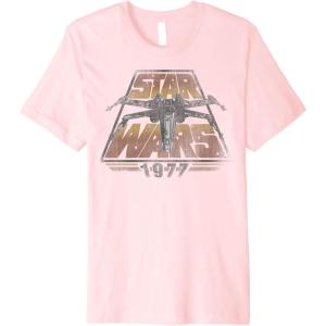 imageStar Wars XWing 1977 Vintage Retro Premium Graphic TShirt Premium TShirtPink