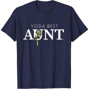 imageStar Wars Yoda Best Aunt Lightsaber Gift for Family TShirtNavy Blue