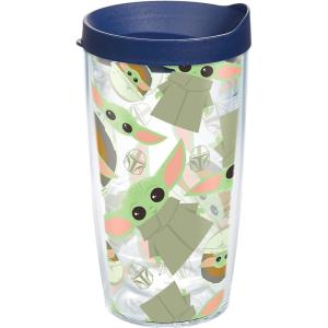 imageTervis Star Wars  Mandalorian  The Child Pattern Made in USA Double Walled Insulated Tumbler Travel Cup Keeps Drinks Cold ampamp Hot 16oz Classic