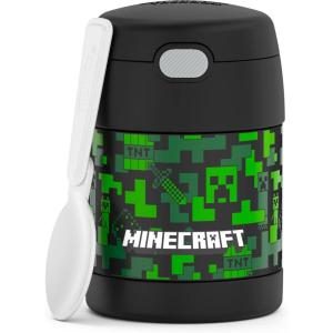imageThermostat Kids Vacuum Insulated Food Jar with Spoon Mandalorian 10 Ounce Stainless SteelMinecraft