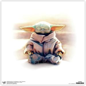 imageTrends International Gallery Pops Star Wars The Mandalorian  Grogu  Meditation Wall Art Wall Poster 12quot x 12quot Black Framed VersionUnframed Version