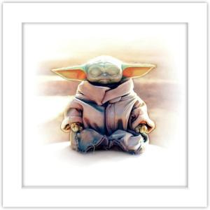 imageTrends International Gallery Pops Star Wars The Mandalorian  Grogu  Meditation Wall Art Wall Poster 12quot x 12quot Black Framed VersionWhite Framed Version