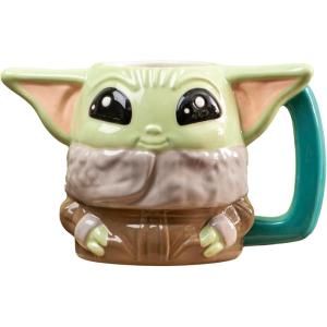 imageZak Designs Star Wars The Mandalorian The Child Sculpted Ceramic Coffee Mug Collectible Keepsake with Unique 3D Character 16 OZ Baby Yoda in CradleGrogu