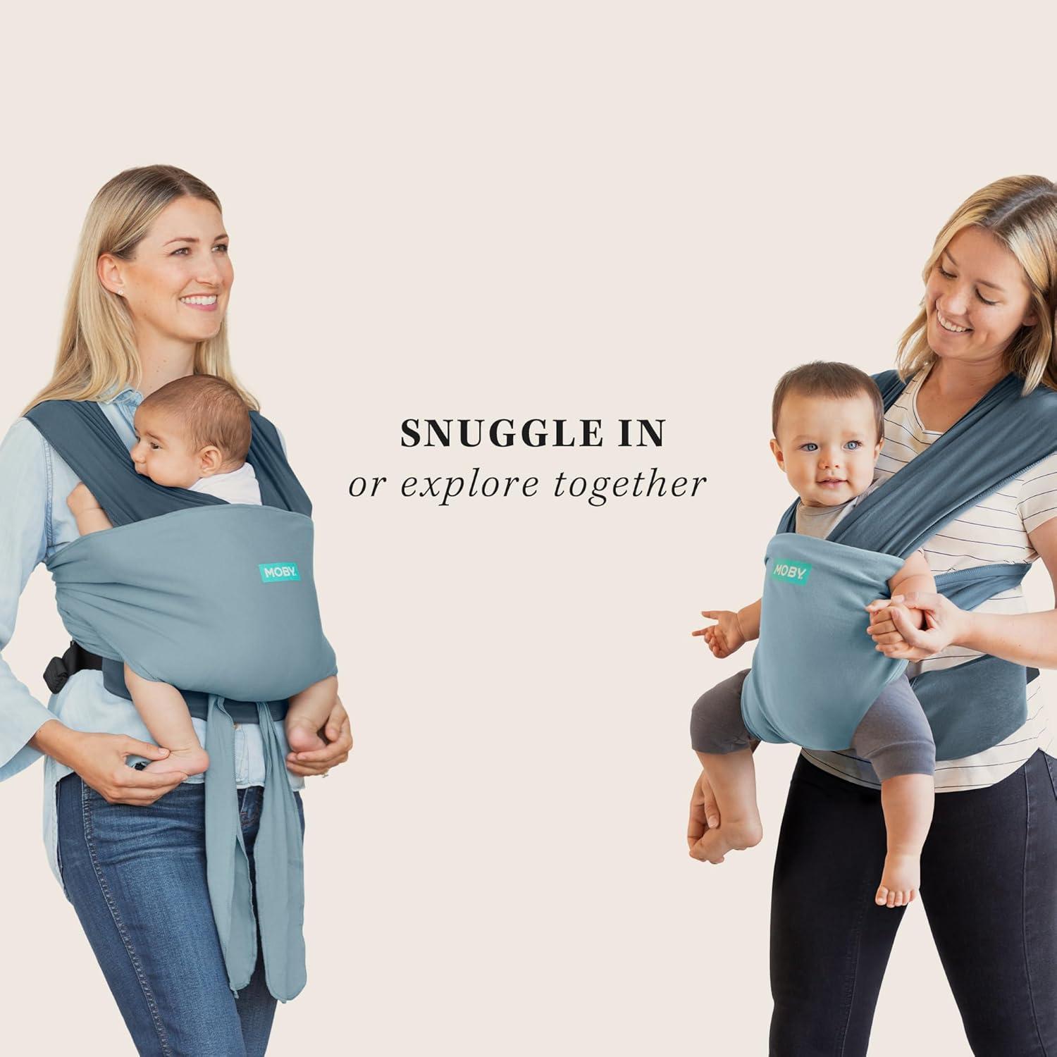 imageMoby Baby Wrap Carrier EasyWrap for Newborns to Toddlers 833lbs Infant Sling Carrier Lightweight ampamp Hands Free Design Adjustable for All Body Types Disney Star Wars Grogus GalaxySea Spray Blue