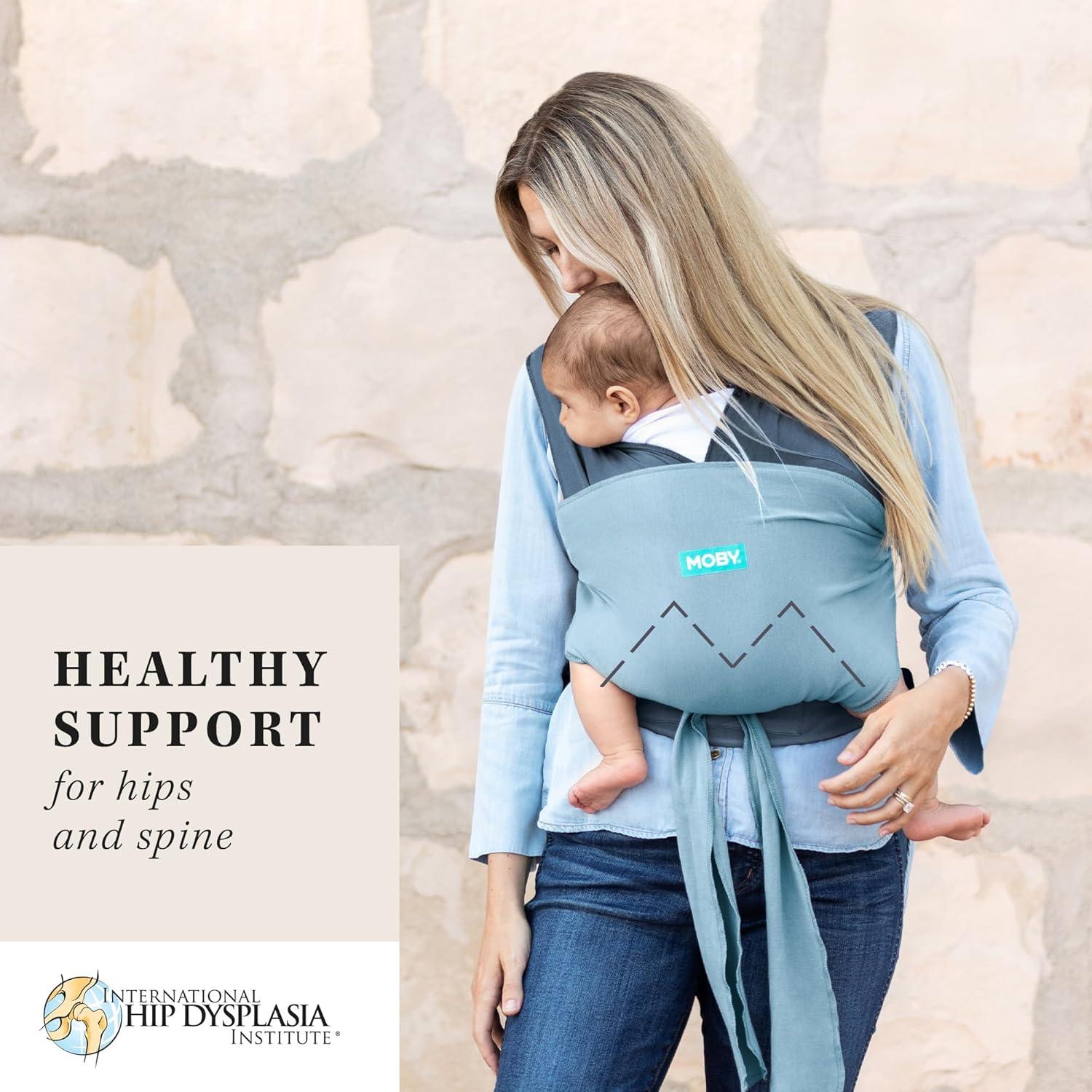 imageMoby Baby Wrap Carrier EasyWrap for Newborns to Toddlers 833lbs Infant Sling Carrier Lightweight ampamp Hands Free Design Adjustable for All Body Types Disney Star Wars Grogus GalaxySea Spray Blue