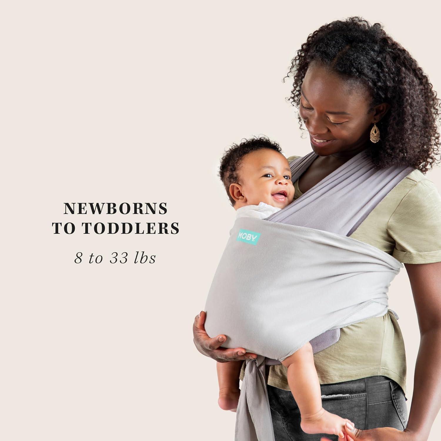 imageMoby Baby Wrap Carrier EasyWrap for Newborns to Toddlers 833lbs Infant Sling Carrier Lightweight ampamp Hands Free Design Adjustable for All Body Types Disney Star Wars Grogus GalaxySmoked Pearl