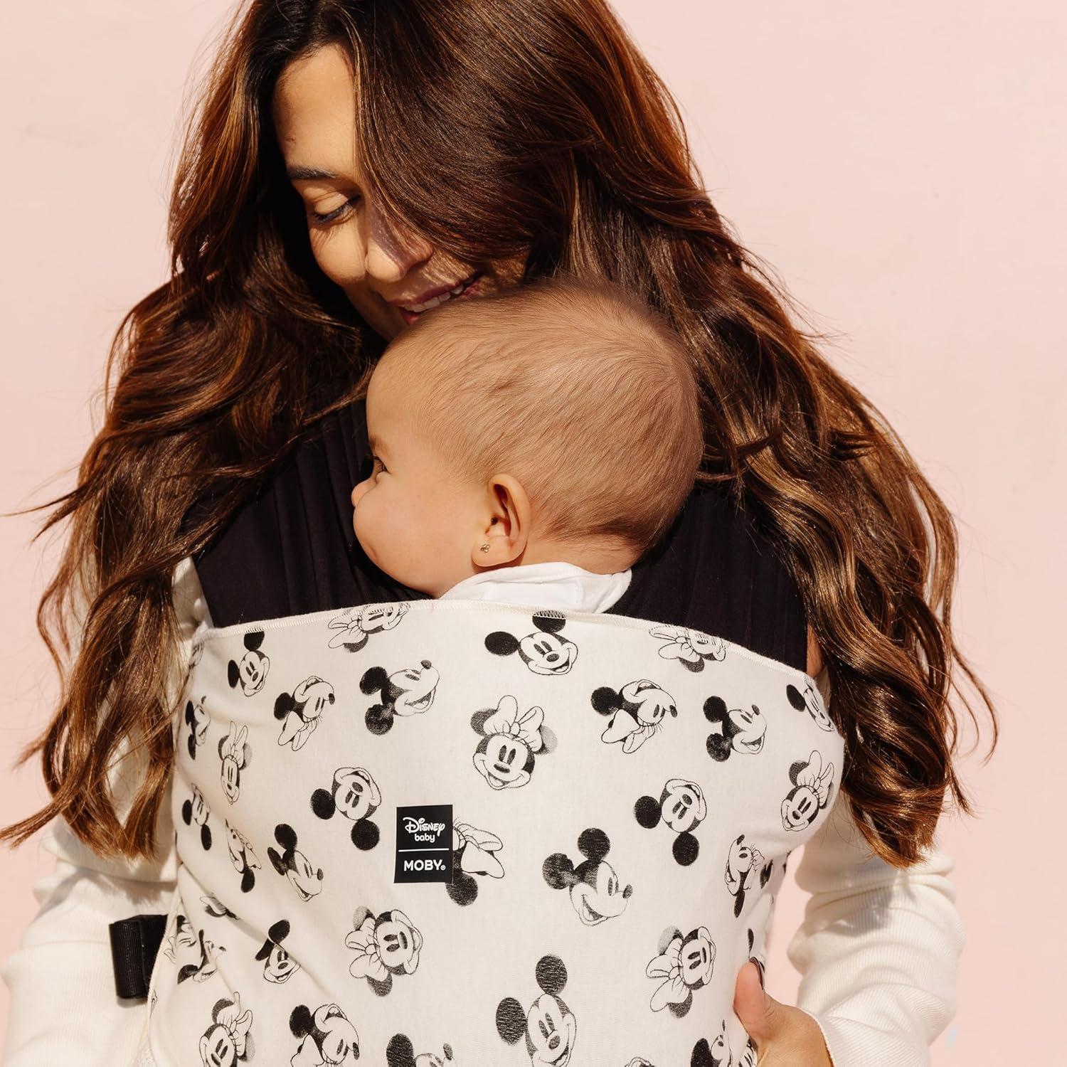 imageMoby Baby Wrap Carrier EasyWrap for Newborns to Toddlers 833lbs Infant Sling Carrier Lightweight ampamp Hands Free Design Adjustable for All Body Types Disney Star Wars Grogus GalaxyDisneys Mickey Mouse  Minnie Mouse