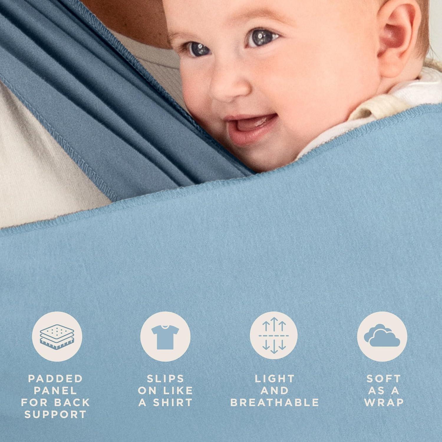 imageMoby Baby Wrap Carrier EasyWrap for Newborns to Toddlers 833lbs Infant Sling Carrier Lightweight ampamp Hands Free Design Adjustable for All Body Types Disney Star Wars Grogus GalaxySea Spray Blue