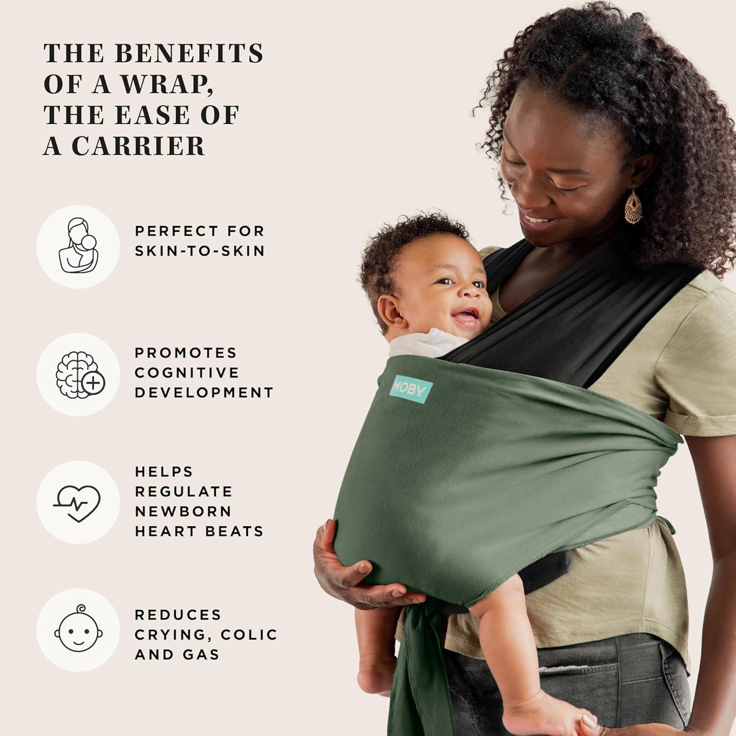 imageMoby Baby Wrap Carrier EasyWrap for Newborns to Toddlers 833lbs Infant Sling Carrier Lightweight ampamp Hands Free Design Adjustable for All Body Types Disney Star Wars Grogus GalaxyOliveOnyx