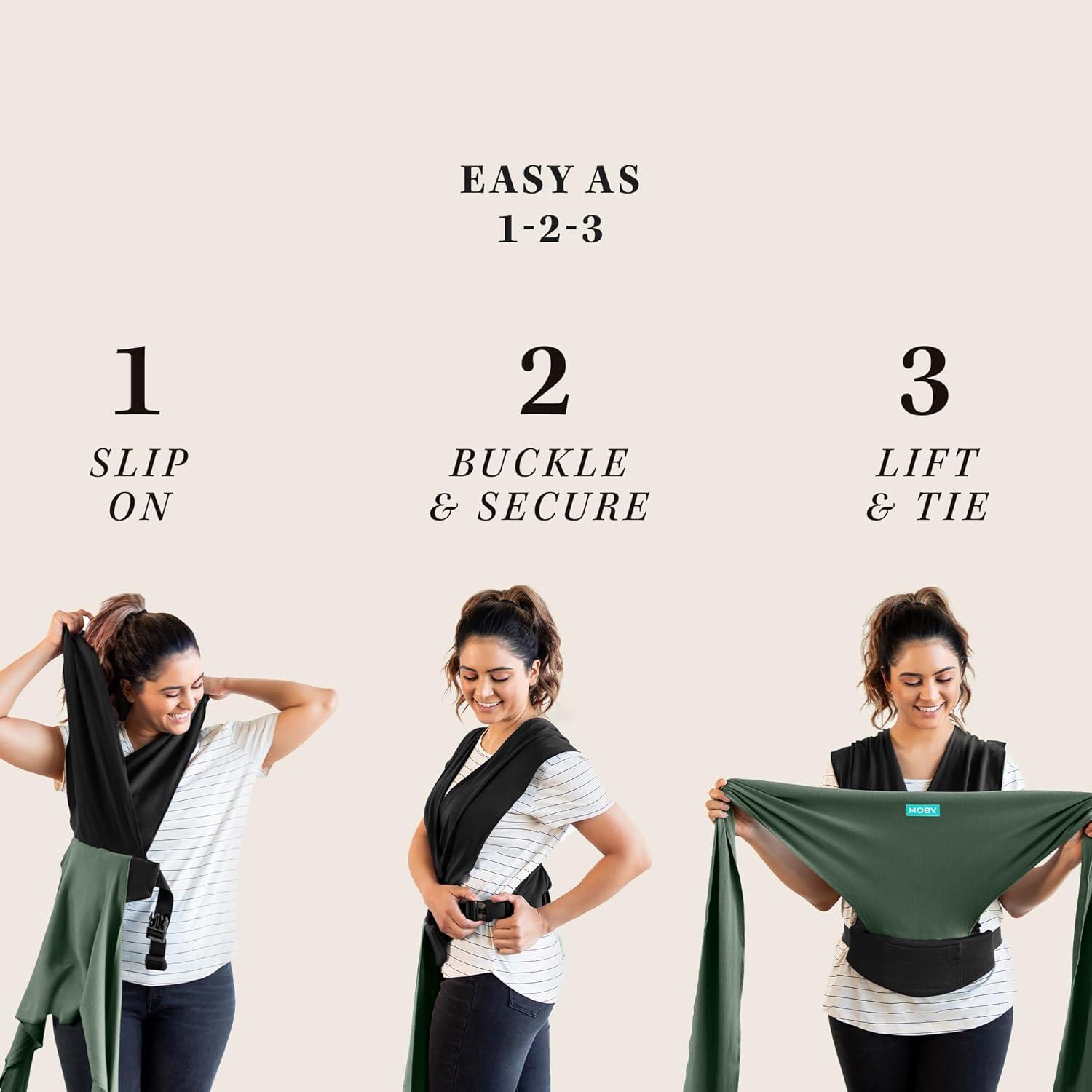 imageMoby Baby Wrap Carrier EasyWrap for Newborns to Toddlers 833lbs Infant Sling Carrier Lightweight ampamp Hands Free Design Adjustable for All Body Types Disney Star Wars Grogus GalaxyOliveOnyx