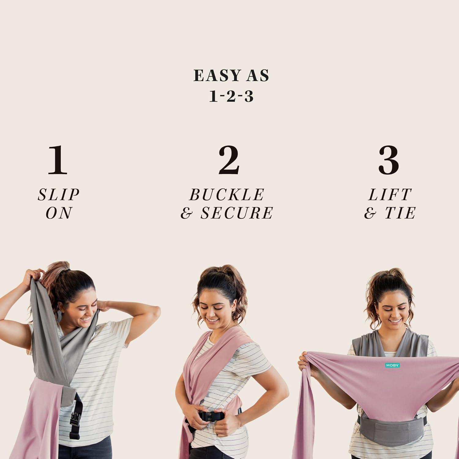 imageMoby Baby Wrap Carrier EasyWrap for Newborns to Toddlers 833lbs Infant Sling Carrier Lightweight ampamp Hands Free Design Adjustable for All Body Types Disney Star Wars Grogus GalaxyCharcoal  Dusty Rose