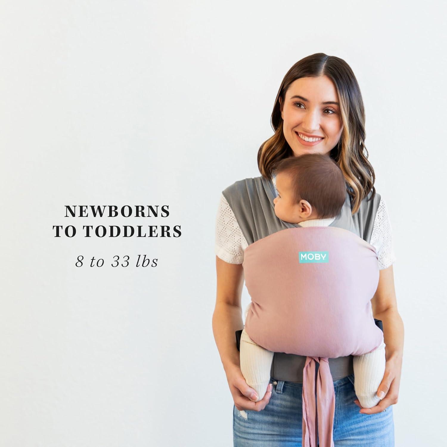 imageMoby Baby Wrap Carrier EasyWrap for Newborns to Toddlers 833lbs Infant Sling Carrier Lightweight ampamp Hands Free Design Adjustable for All Body Types Disney Star Wars Grogus GalaxyCharcoal  Dusty Rose