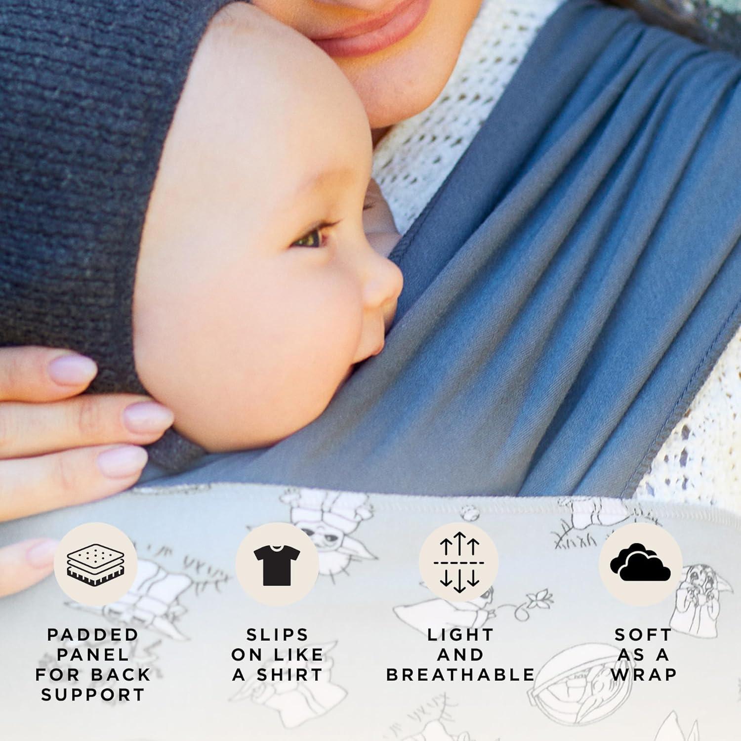 imageMoby Baby Wrap Carrier EasyWrap for Newborns to Toddlers 833lbs Infant Sling Carrier Lightweight ampamp Hands Free Design Adjustable for All Body Types Disney Star Wars Grogus GalaxyGrogus Galaxy