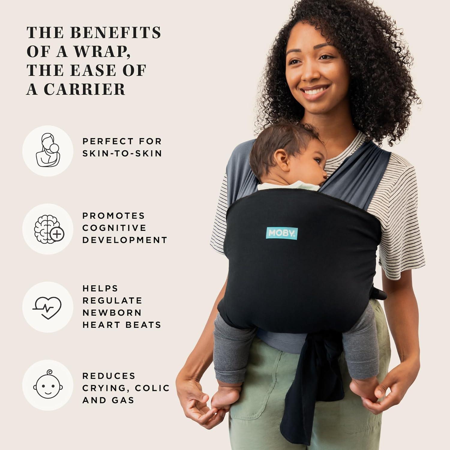 imageMoby Baby Wrap Carrier EasyWrap for Newborns to Toddlers 833lbs Infant Sling Carrier Lightweight ampamp Hands Free Design Adjustable for All Body Types Disney Star Wars Grogus GalaxyCharcoal