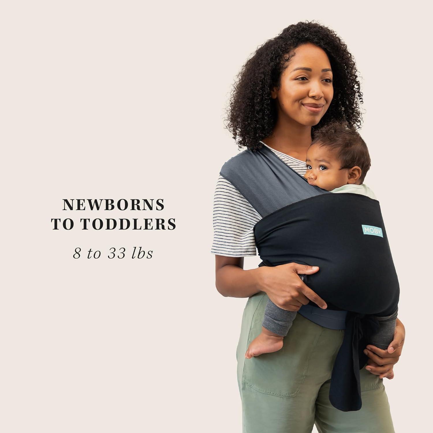 imageMoby Baby Wrap Carrier EasyWrap for Newborns to Toddlers 833lbs Infant Sling Carrier Lightweight ampamp Hands Free Design Adjustable for All Body Types Disney Star Wars Grogus GalaxyCharcoal